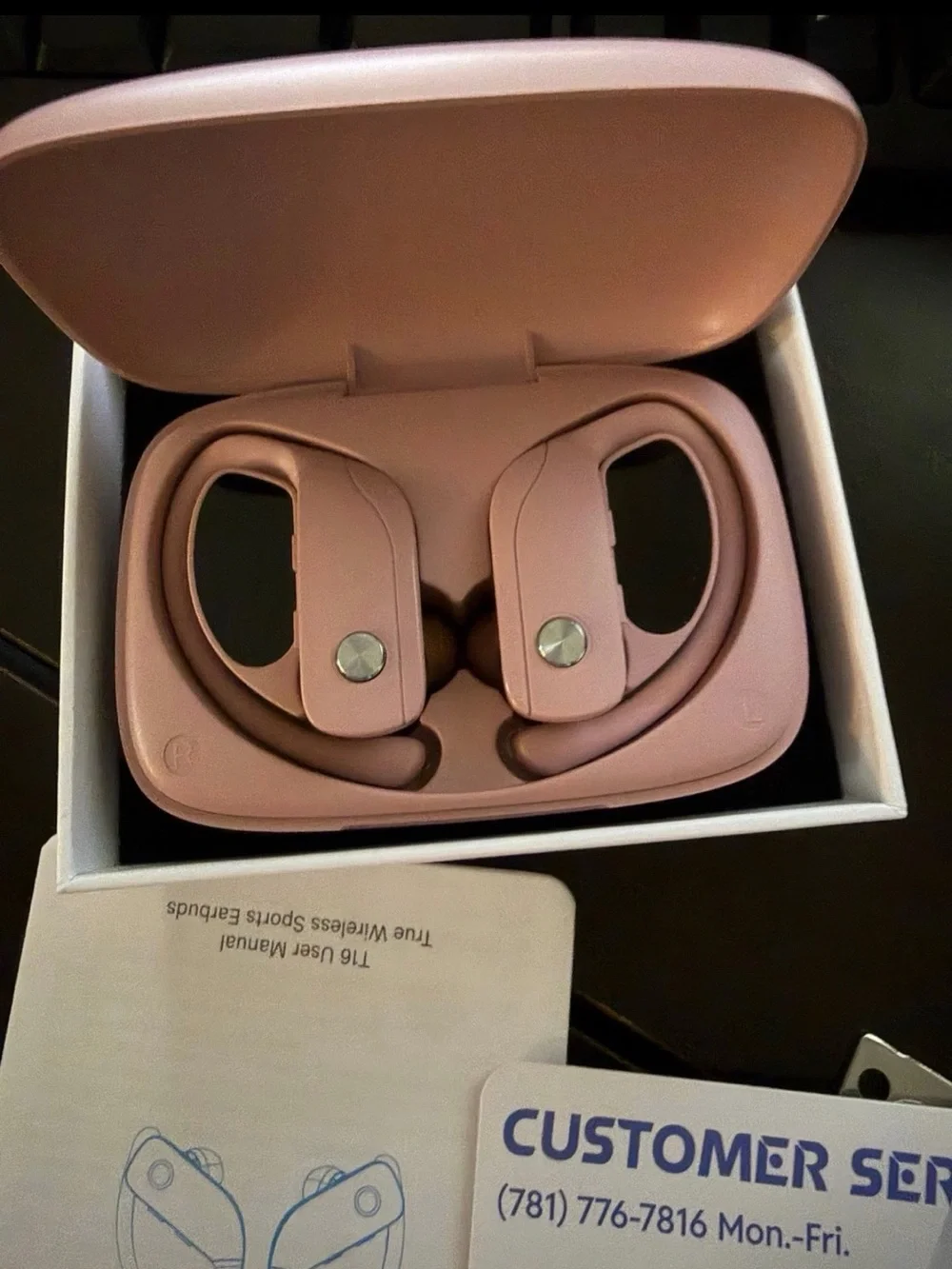 Pink Wireless Sport Earbuds with Charging Case - Comfortable Fit